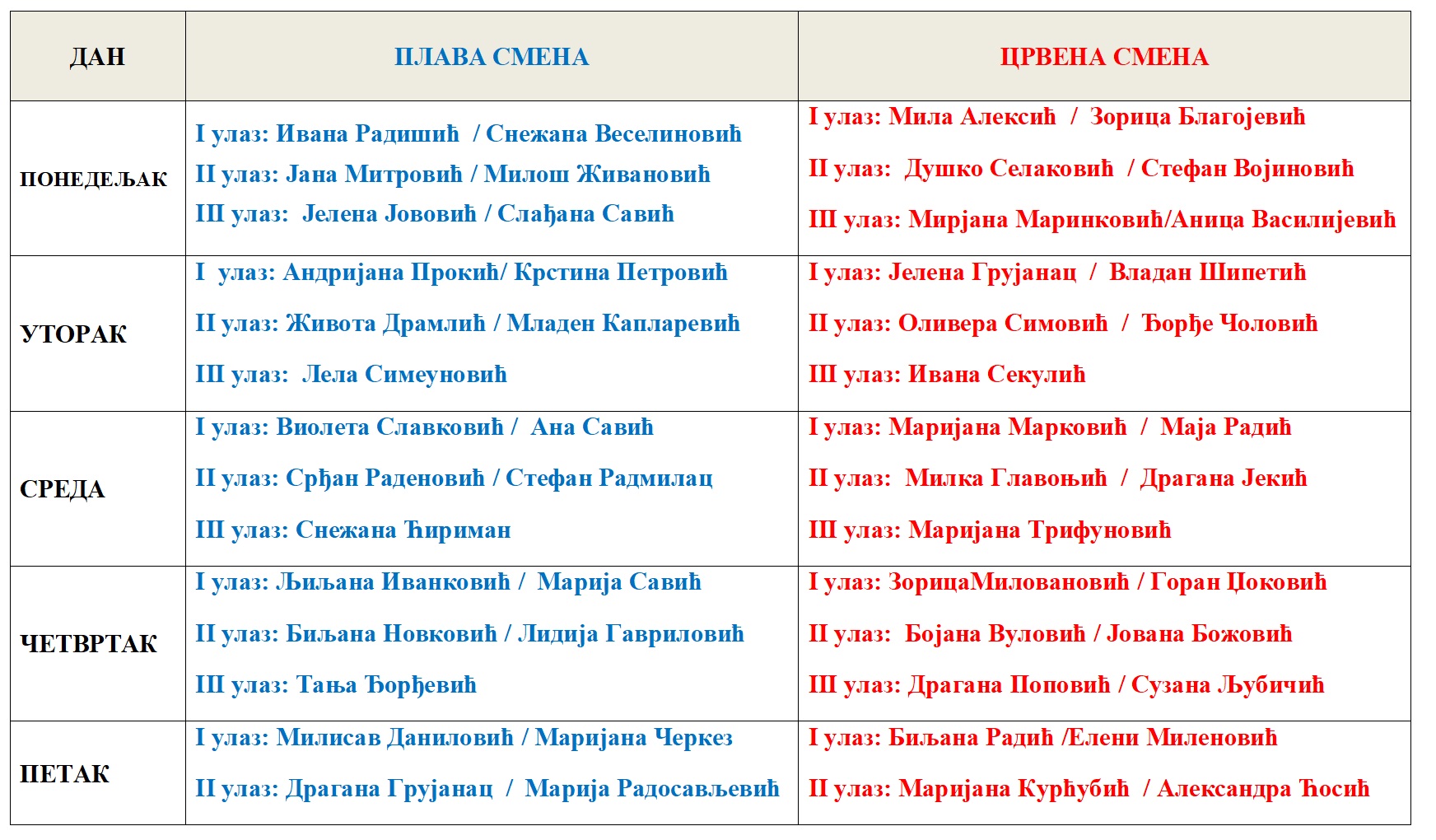 РАСПОРЕД ДЕЖУРСТВА НАСТАВНИКА